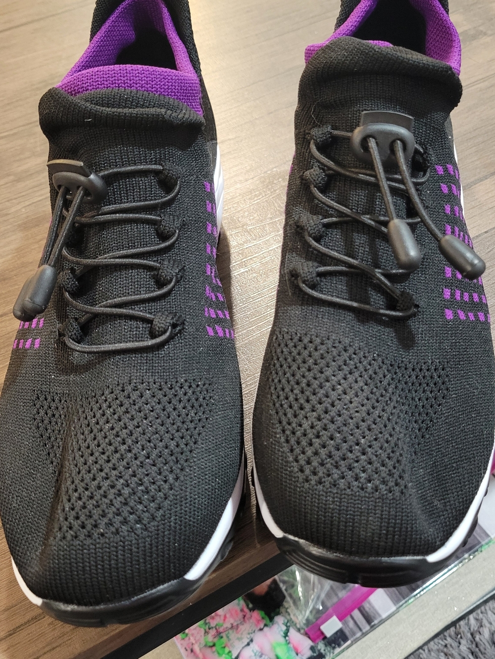 Black and Purple Comfort Wear Ortho Stretch Cushion Sz 10.5 Excellent Condition